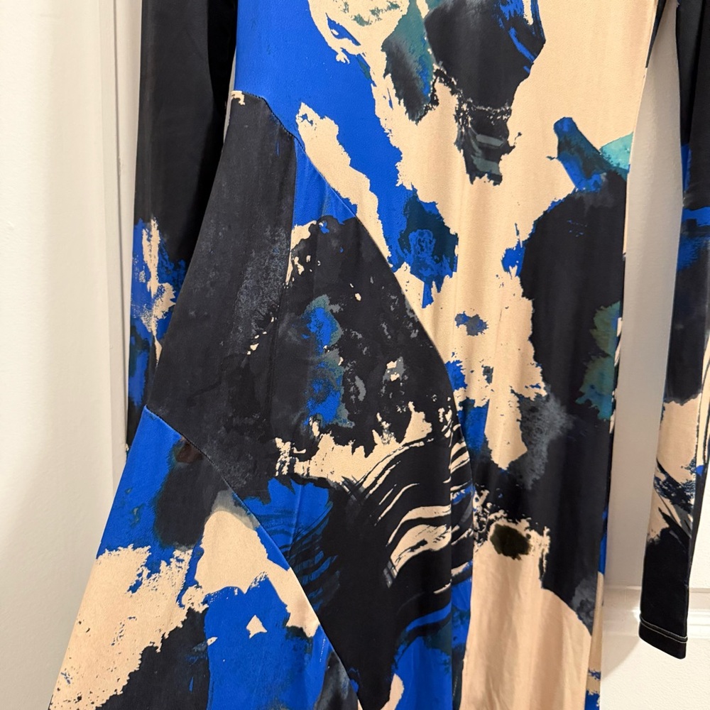 H&M Blue and Black Abstract Long Sleeve Dress size XS - Picture 9 of 10